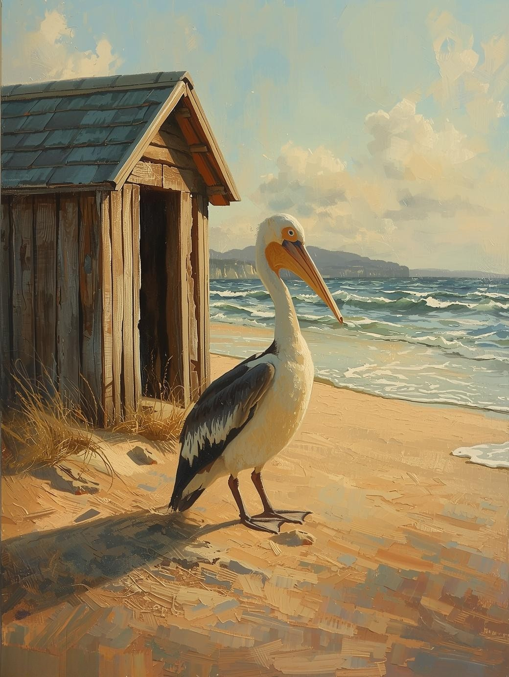 Paint by Number Pelican on Beach – Coastal Wildlife Acrylic Paint by Number Kit