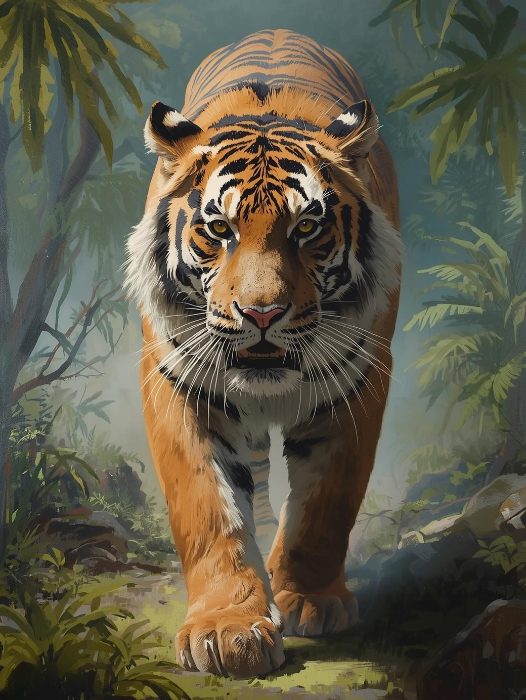 Paint By Number Tiger in Jungle – Stunning Nature Painting Kit