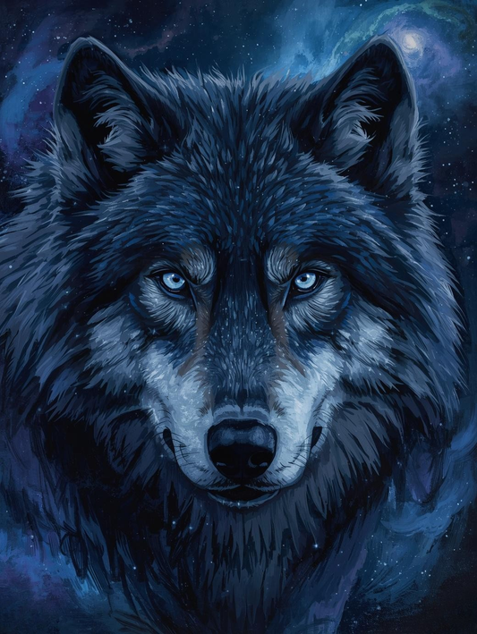 Paint By Number Wolf Close-Up – Majestic Wildlife Portrait Art Kit