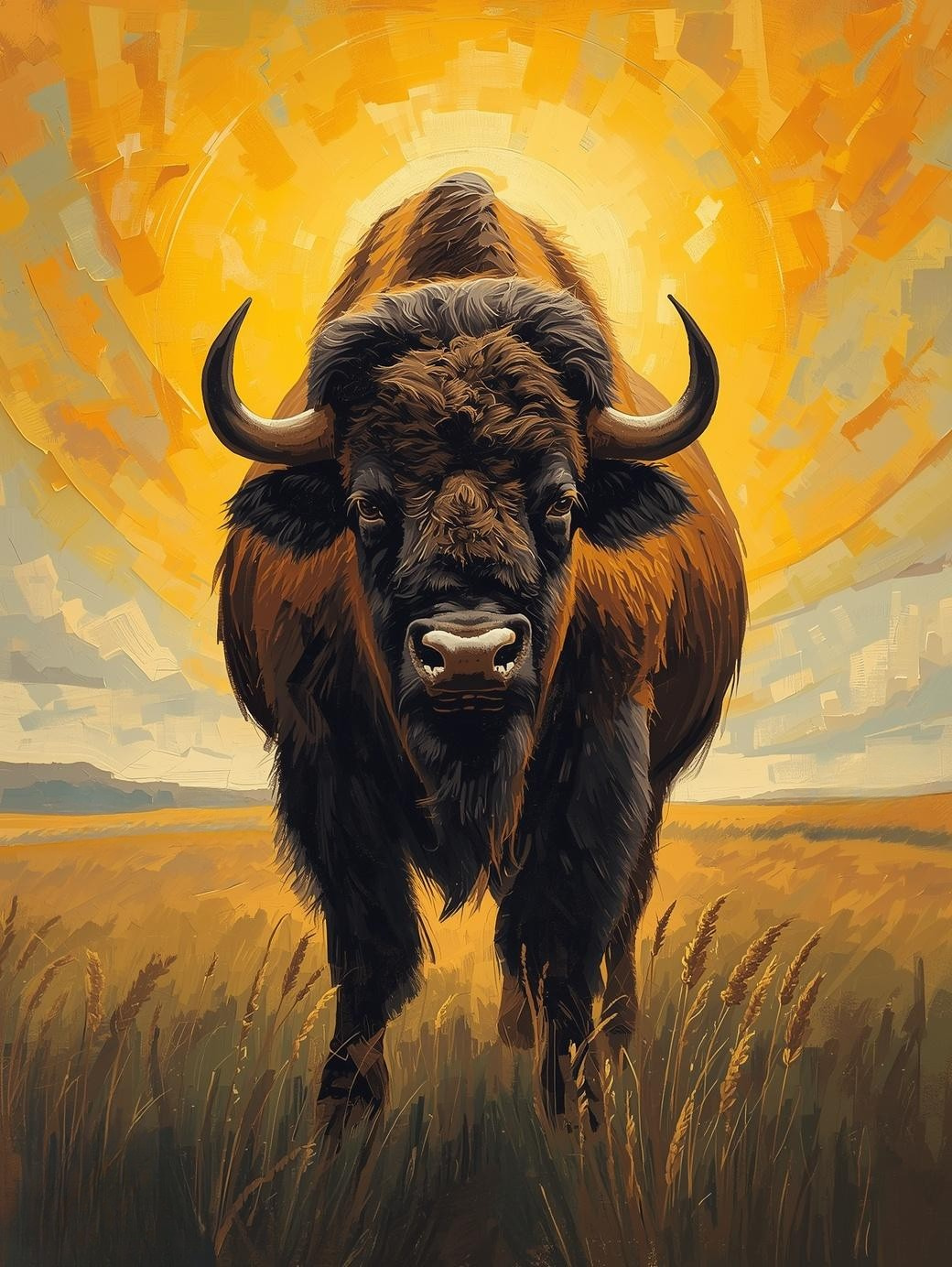 Paint By Number Buffalo King of the Grasslands – Powerful Wildlife Paint by Number Kit for Adults