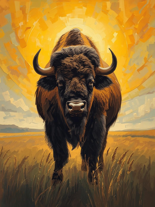 Paint By Number Buffalo King of the Grasslands – Powerful Wildlife Paint by Number Kit for Adults