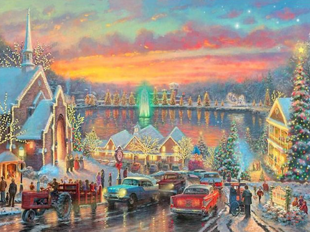 Paint by Number Christmas Town Celebration