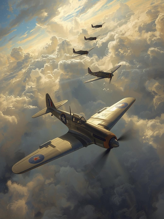 Paint by Number Fighter Aircraft in Motion Through Clouds – Dynamic Aviation Wall Art Canvas DIY Kit for Adults
