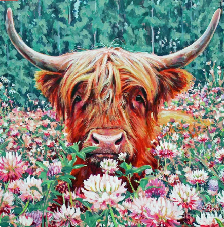 Paint by Number Highland Cow in Meadows