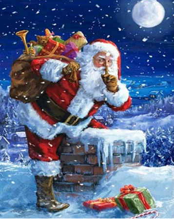 Paint by Number Santa Sneaking In – Artist By Number