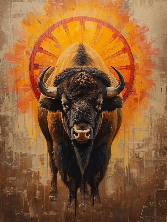 Paint By Number Spirit of the Plains Buffalo – Native Inspired Wildlife Paint by Number Kit for Adults