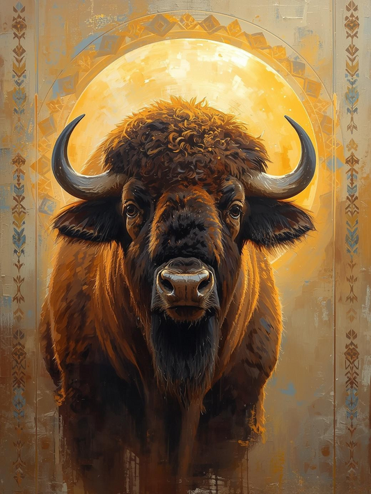 Paint By Number Spirit of the Plains Bison – Scenic Prairie Wildlife Paint by Number Kit for Adults