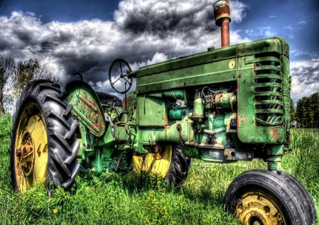 Paint by Number Farm Tractor in Clouds