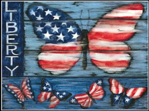 Paint By Number Patriotic Butterfly Palette