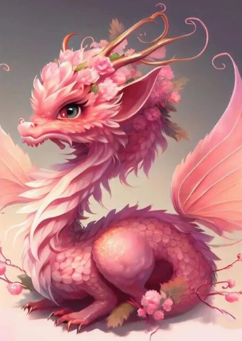 Pink Dragon Dreamscape Paint by Number