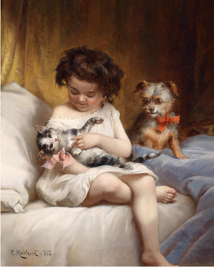 Playing with the Cat Paint by Number - Carl Reichert