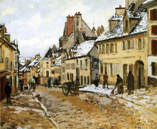 Paint By Number Pontoise, the Road to Gisors in Winter - Camille Pissarro