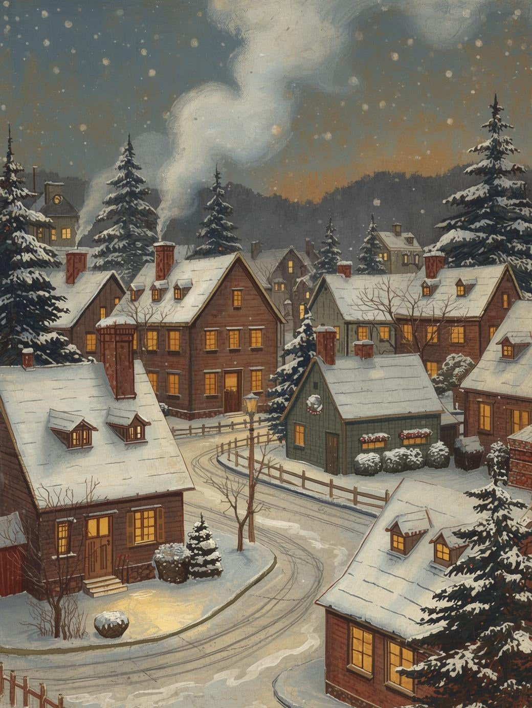 Paint by Number Christmas Village