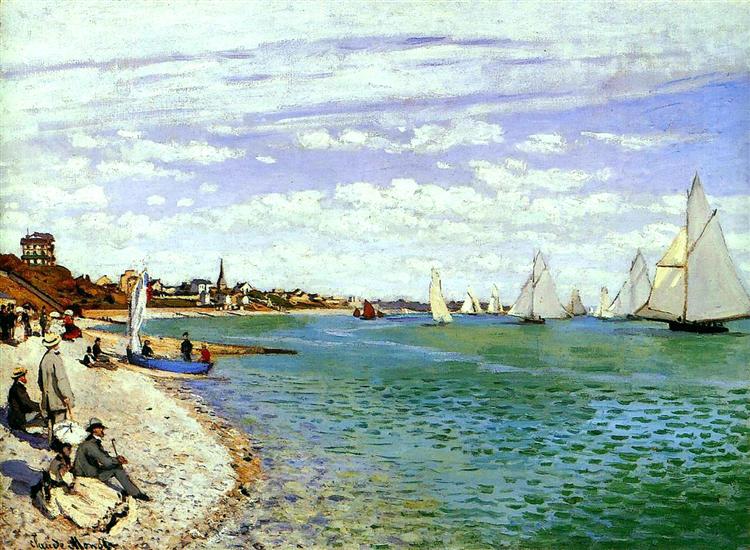 Regatta at Sainte-Adresse by Claude Monet