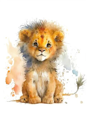 Roaring Cub Baby Lion Paint by Number