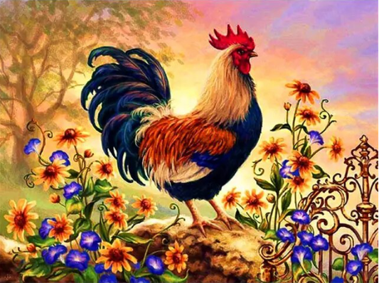 Paint By Number Rooster Garden