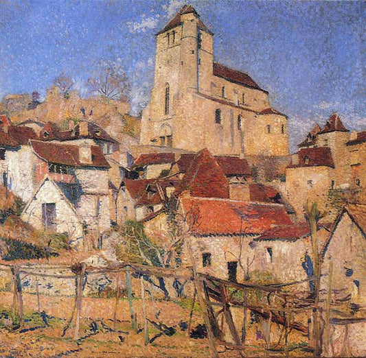 Saint Cirq Lapopie over the Roofs - Henri Martin -   Paint by Number