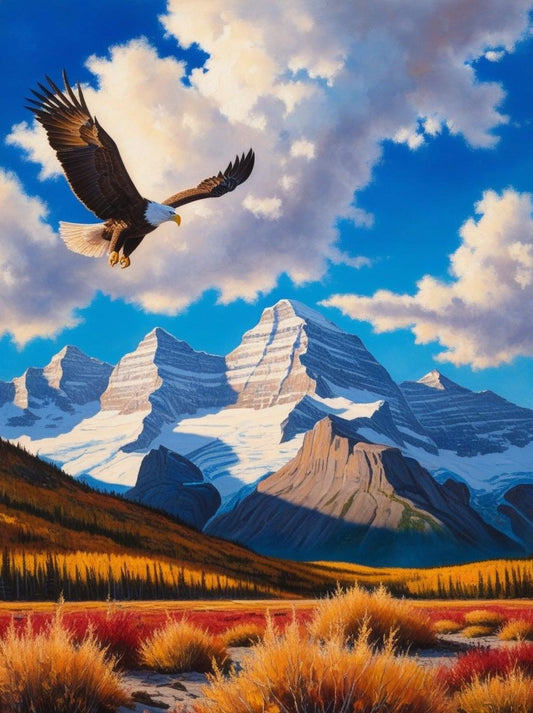 Paint by Number Denali National Park (Alaska) – Snow-Capped Peaks & Majestic Eagle