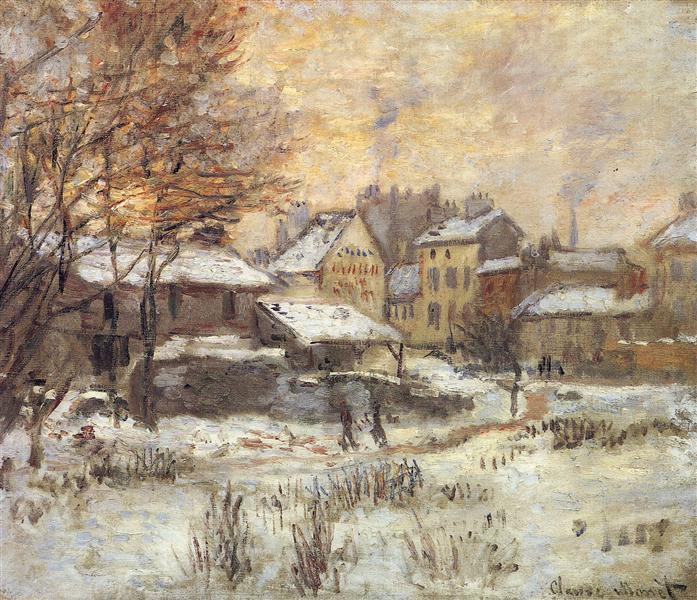 Paint By Number Snow Effect with Setting Sun - Claude Monet