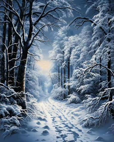 Snowbound Journey Pathway in the Winter Wonderland