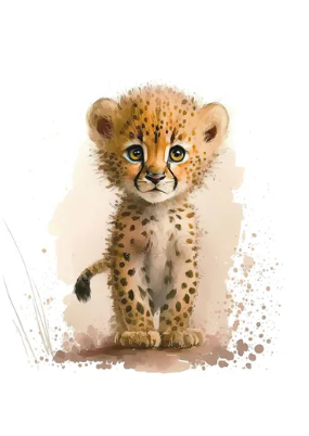 Spotted Cub Baby Leopard Paint by Number