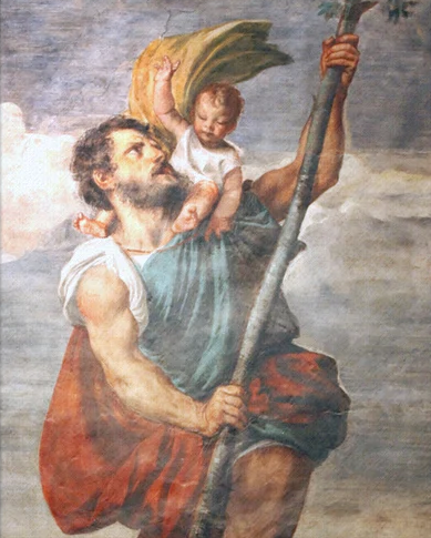 Paint by Number St. Christopher carrying the Christ Child