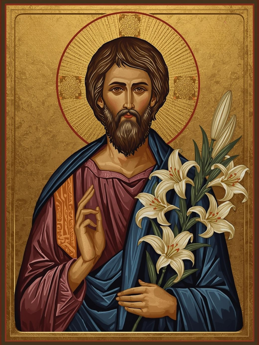St. Joseph Holding Lillie's Icon Paint by Number
