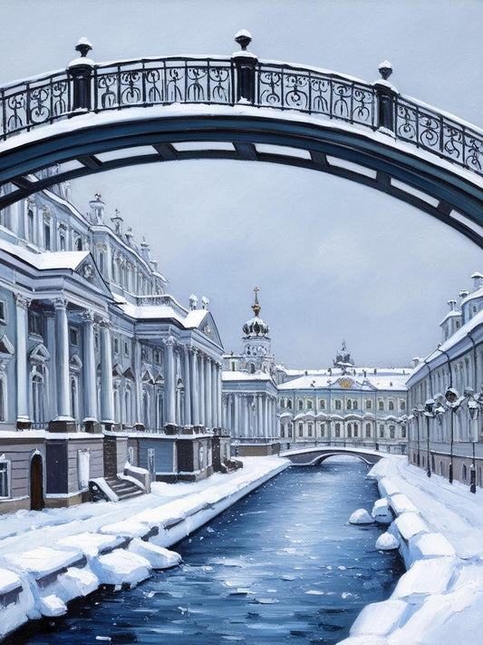 Paint By Number St. Petersburg Canal in Winter