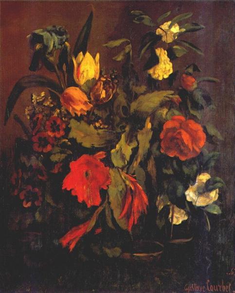 Still Life of Flowers - Gustave Courbet