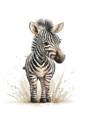 Striped Marvels Baby Zebra Paint by Number