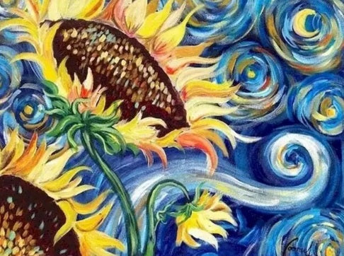 Paint by Number Sunflower Twilight
