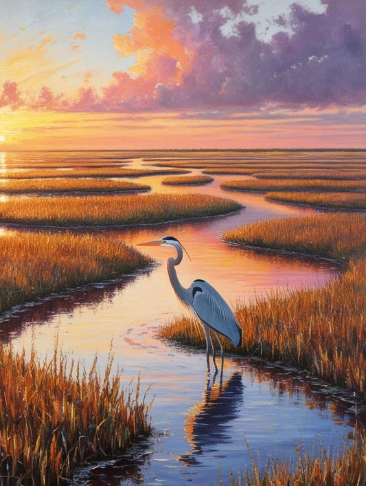 Paint by Number Everglades National Park (Florida) – Sunset Over the Sawgrass Marsh