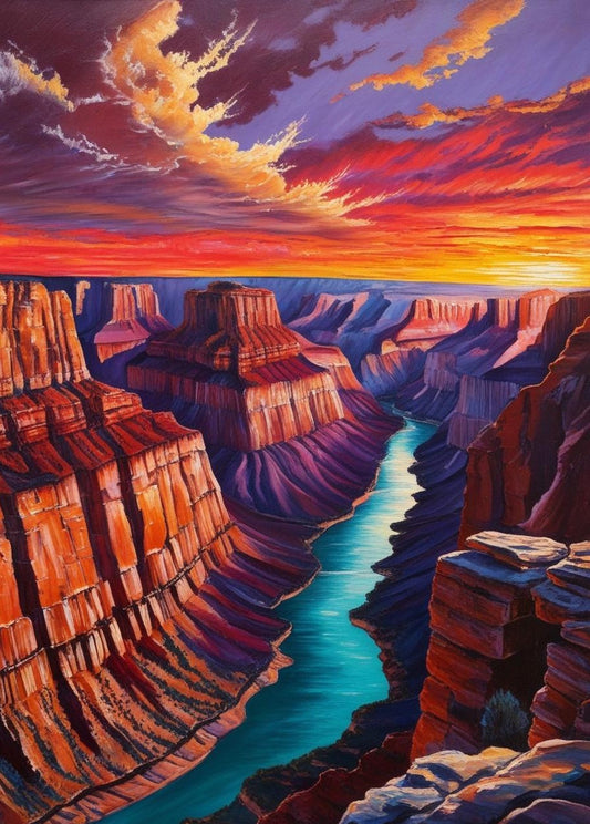 Paint by Number Grand Canyon National Park (Arizona) – Sunset Over the Rim