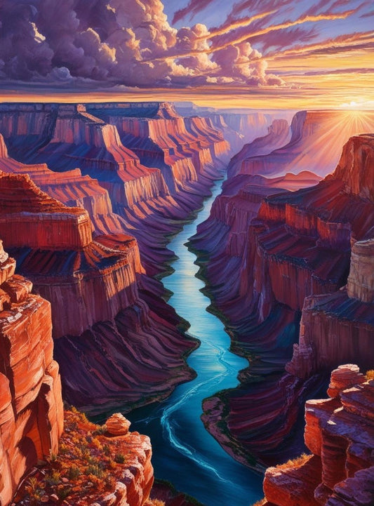 Paint by Number Grand Canyon National Park (Arizona) – Sunset Over the South Rim