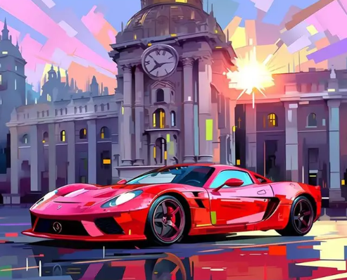 Supercar Spectacular Paint by Number
