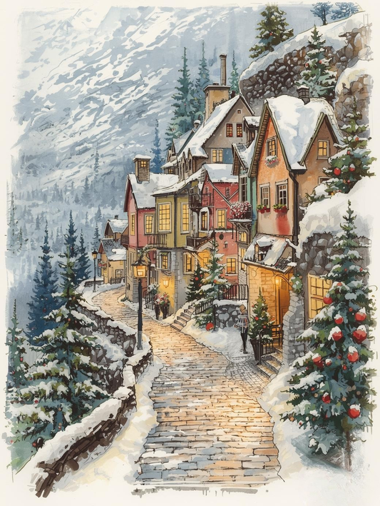 Paint by Number Swiss Hamlet Christmas