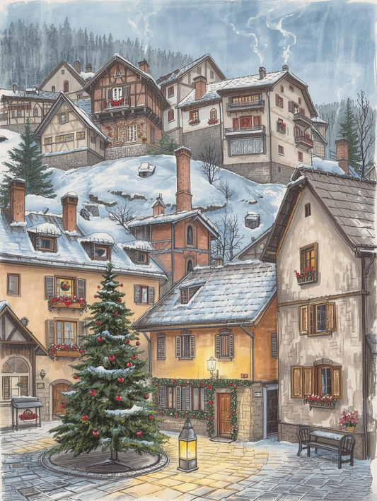 Paint by Number Swiss Mountain Hamlet