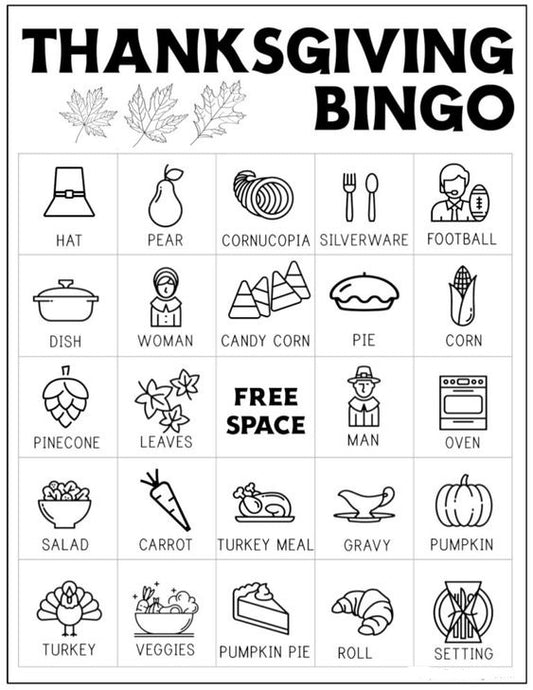 Free Color By Number Thanksgiving Bingo