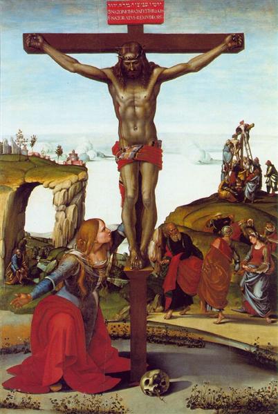 Paint By Number The Crucifixion with St. Mary Magdalen - Luca Signorelli