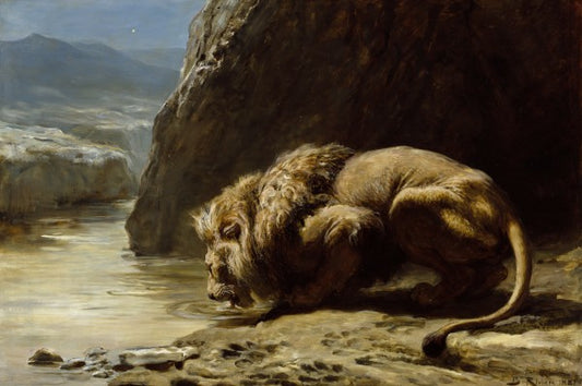 The King Drinks Paint by Number- Briton Riviere