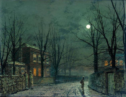 Paint By Number The Old Hall Under Moonlight - John Atkinson Grimshaw