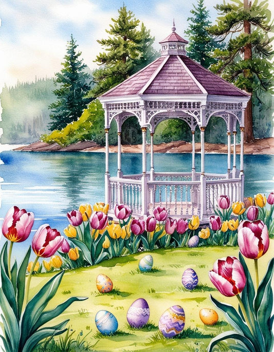 Paint By Number Tulip Bloom Gazebo