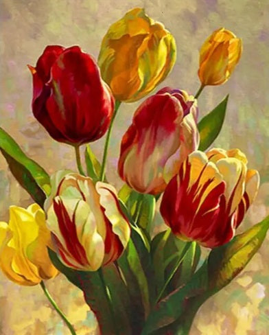 Paint by Number Tulip Treasures