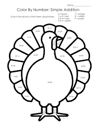 Free Color By Number Thanksgiving Doodle