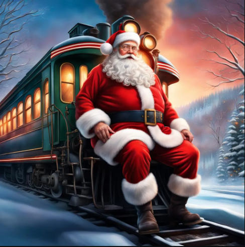 Paint By Number Santa on Train