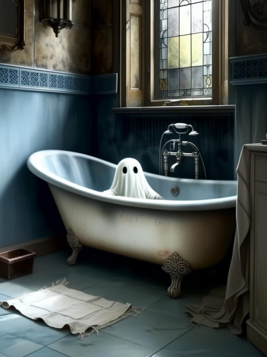 Ghostly Bath Bliss Paint by Number