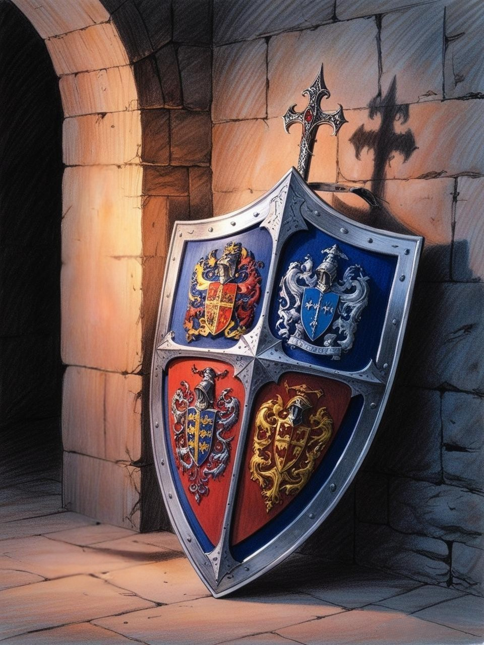 Paint by Number Shield of the Gallant Knights