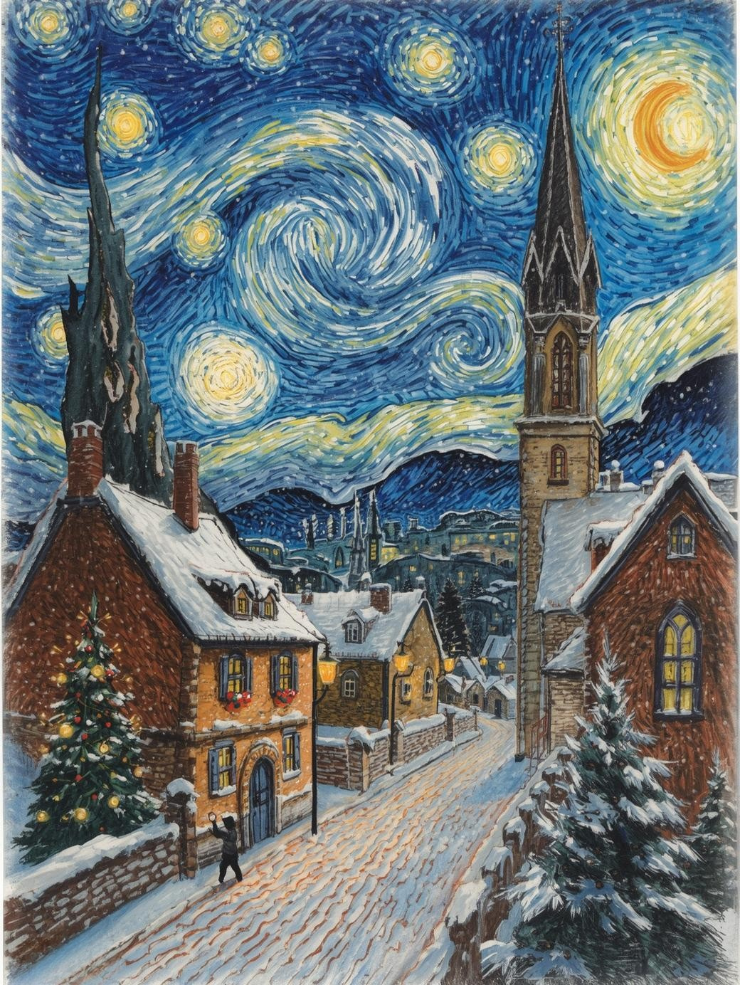 Paint by Number Cozy Christmas Village