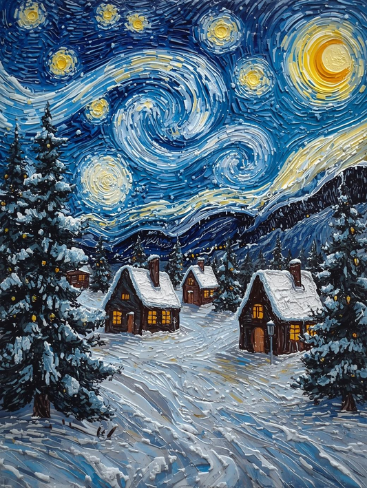 Paint by Number Magical Winter Village