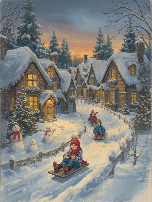 Paint by Number Christmas Village Magic